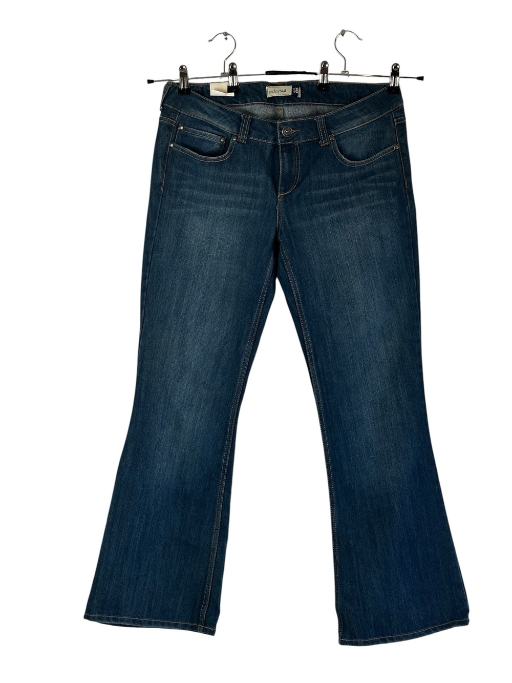 Anchor Blue Y2K Dark Wash Low Rise Flare Bootcut Jeans Women’s Size 15 Stretch